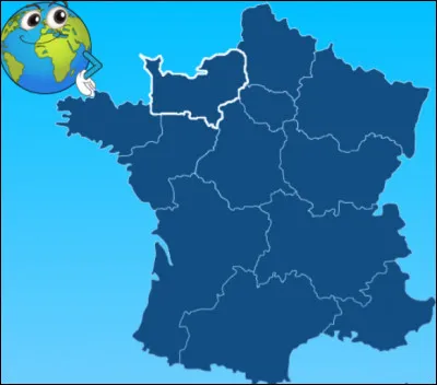 La région en blanc est la Normandie.