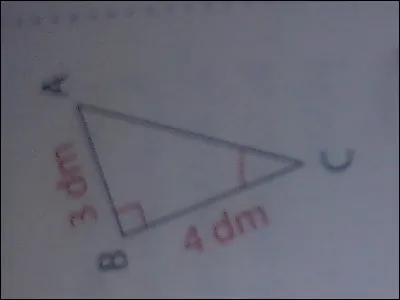 Dans un triangle rectangle, sachant que les deux plus petits côtés ont respectivement une longueur de 3 dm et 4 dm, quelle est la longueur de l'hypothénuse ?