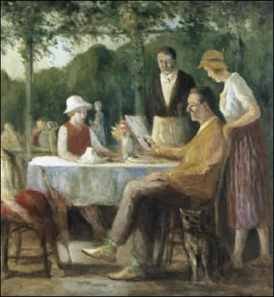 Sa toile se nomme "Café-terrasse sur la Seine" :