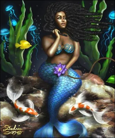 Quelle divinité africaine est décrite sous les traits d'une sirène mi-femme mi poisson (ou mi-femme mi-serpent) ?