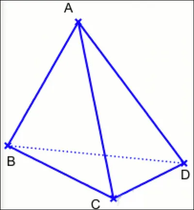 La longueur d'un côté de la base d'un tétraèdre :