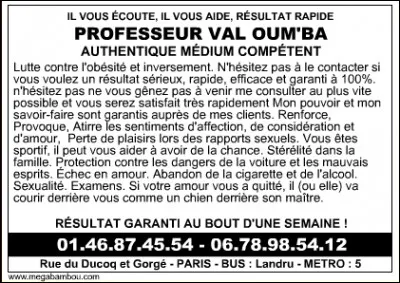 Il tient le rôle d'une voyante dans un film, on peut dire de lui qu'il ne vous est pas inconnu !