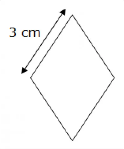 Si l'on sait que la mesure du côté d'un losange est de 3 cm, peut-on calculer son aire ?