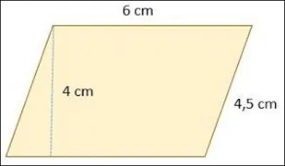 Quel est le périmètre du parallélogramme représenté ci-dessus ?