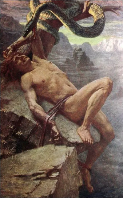 Avec quelles parties du corps de ses fils fut-il attaché ?