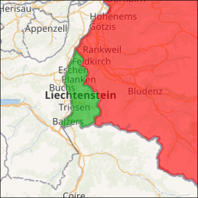 Autriche - Liechtenstein sur 35 km : quelle est la superficie du Liechtenstein ?