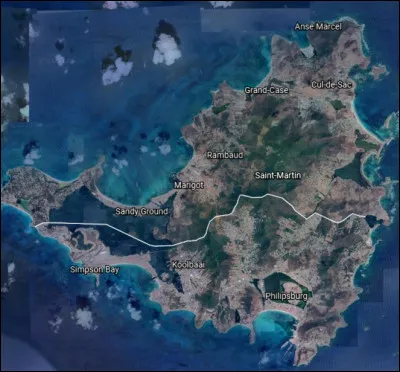 France - Pays-Bas sur 10 km : comment s'appelle l'île qui est coupée en deux (une partie française et l'autre partie néerlandaise) ?