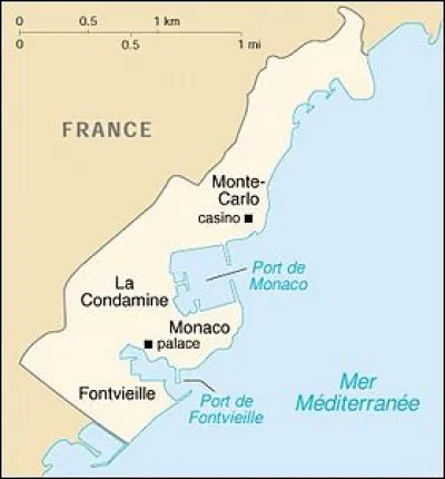 France - Monaco sur 5 km : parmi ces phrases, laquelle est correcte.