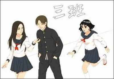 Qui est le garçon au milieu des deux filles qu'on pourrait appeler "Nejimi" et "Leeko" ?