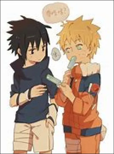 De quelle couleur est la glace que Naruto donne à Sasuke ?