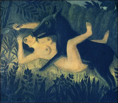 Sa toile est "La Belle et la Bête" :