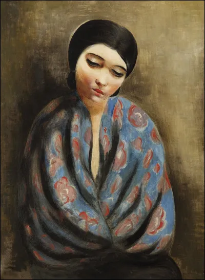 Quel peintre est l'auteur du tableau "Jeune fille au châle bleu" ?