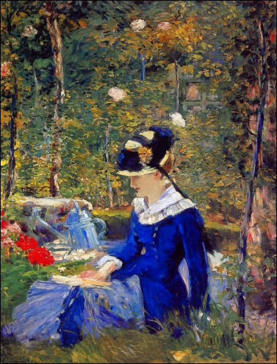 "Jeune femme dans le jardin" est un tableau de quel peintre ?