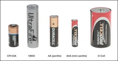 Combien y a-t-il de différents types de piles, ici ?