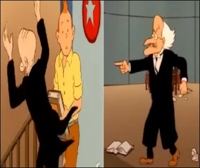 Le second professeur est mis à la porte par le professeur car  il ne sait pas faire ...