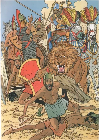 Ce pharaon ne se séparait jamais de ses fidèles lions. Qui est-il ?