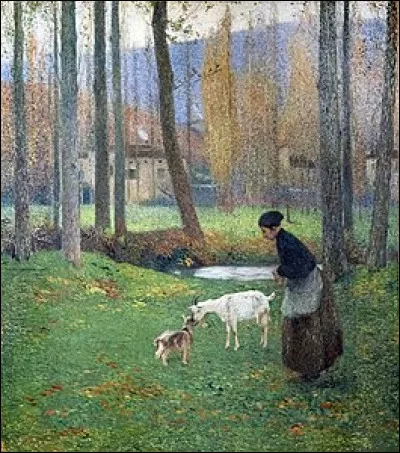 Sur sa toile on aperçoit une chèvre :