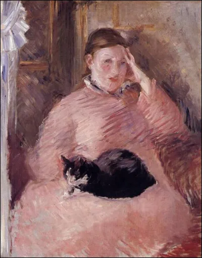 Qui a fait le portrait de cette femme avec un chat" ?