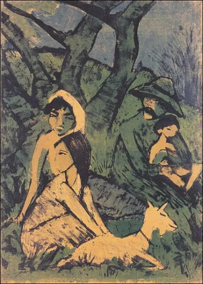 On voit un chevreau sur sa toile :