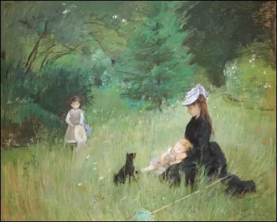 On aperçoit le petit chien dans l'herbe ! De qui est la toile ?