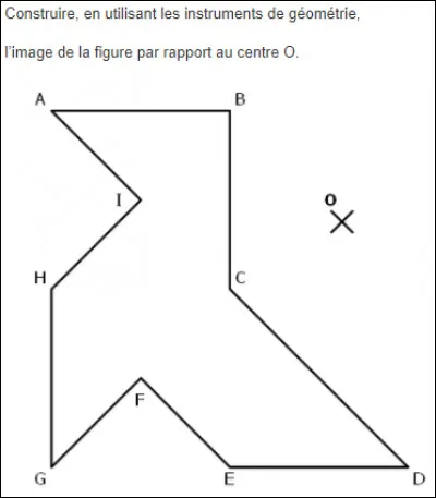 Laquelle de ces opérations géométriques ne se fait pas en fonction d'un point ?