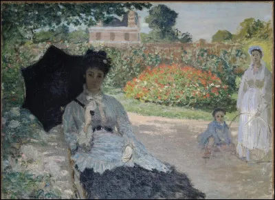 C'est son épouse au jardin, avec Jean et la bonne :