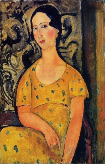 Quel peintre a réalisé le tableau "Femme en robe jaune" ?