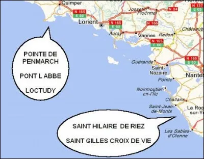 Quelle ville française n'est pas sur la côte ? (Dont le territoire ne touche pas la côte)