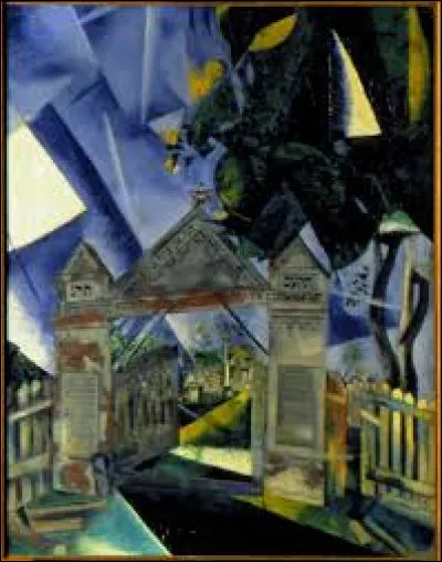 Qui a peint ce tableau intitulé "Les Portes du cimetière" ?