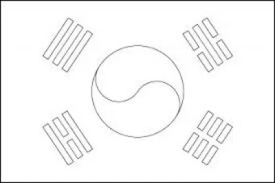 Quelles couleurs figurent sur le drapeau de la Corée du Sud ?