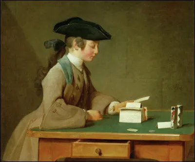 Quel peintre français du XVIIIe a réalisé le tableau "Le château de cartes" ?