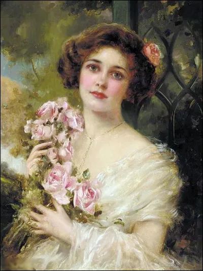 Quel peintre est l'auteur du tableau "Jeune femme aux roses" ?