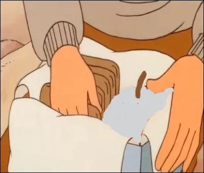 Que trouve Tintin dans son sac à provisions  ?