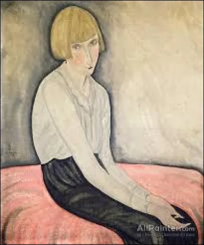 Jeanne Hébuterne (1898-1920) jeune peintre dont c'est ici le portrait fut le modèle et la maitresse d'un artiste de l'Ecole de Paris :