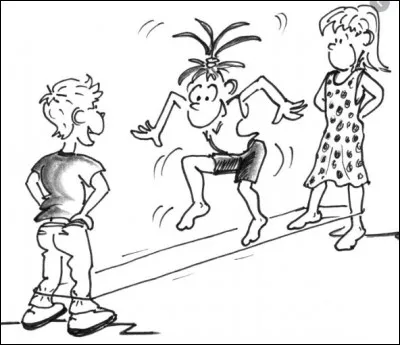 Né en Chine il y a fort longtemps, ce jeu nécessite la participation de 3 enfants. Il se présente sous forme d'un cercle élaboré à l'aide d'une corde d'environ 3 mètres de long, nouée autour des chevilles de deux joueurs. Que doit faire le 3e participant dans ce jeu appelé "l'élastique" ?