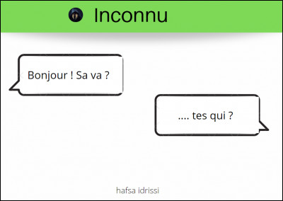 Si tu reçois un message sur (ex : WhatsApp, Télégramme) d'un inconnu, que fais-tu ?