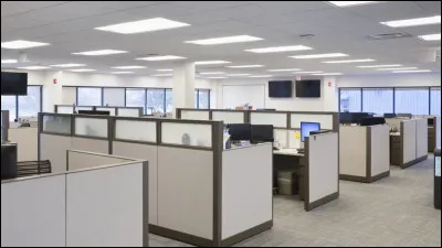 Nous arrivons dans ce lieu, où de nombreux bureaux se trouvent. Secrétaires, comptables, chargés des ressources humaines, avocats se côtoient. Quelle est la couleur de la pièce ?