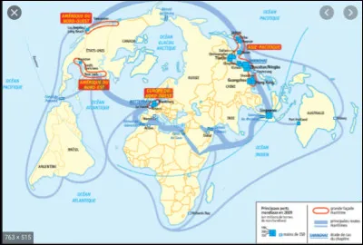 Quelles régions du monde les routes maritimes relient-elles ?