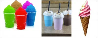 Un glacier ambulant est présent et vous propose trois gammes de produits. Nommez-les !