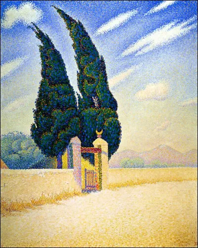 Quel pointilliste a peint "Deux Cyprès" ?