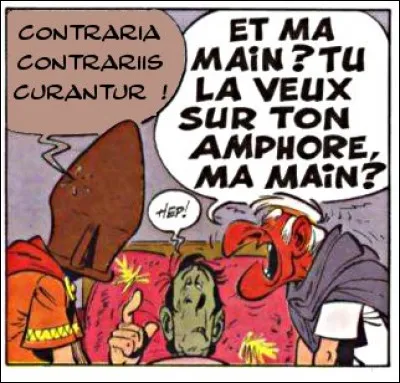 Franchement, les médecins, quelle engeance ! Attachons-nous aux propos de l'amphoré de gauche... Qu'énonce-t-il ?