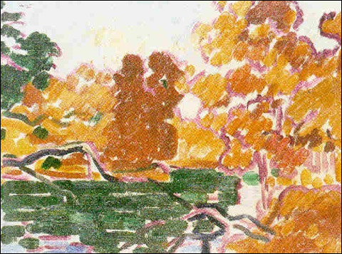 Qui a réalisé ce "Paysage d'automne au bord de la rivière " ?
