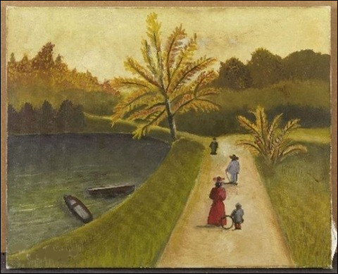 Qui a représenté cette "Vue du bois de Boulogne à l'automne" ?