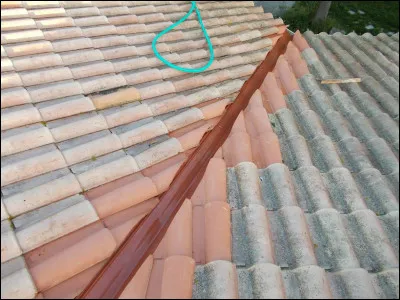 Quel est le nom de cette arête rentrante inclinée, formée par l'intersection de deux pans de toit ?