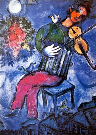 Quel peintre est l'auteur du tableau "Le Violoniste bleu" ?