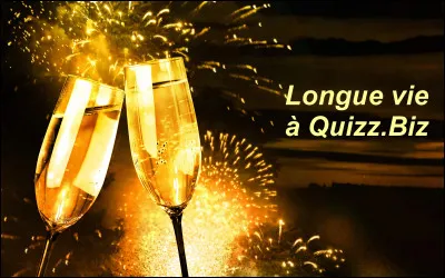 Le quiz s'achève dans une ambiance festive, et c'est pour moi l'occasion de remercier tous mes fidèles joueurs, et aussi tous ceux que je n'ai pu citer, pour avoir récompensé un grand nombre de mes 6000 quiz.
Merci à Dom, Choupi, Kristin, Titi, Phil111, Cernier, Arnaud, Garry, 197, Abcdef, Frolo etc. Et puis un grand merci à Alex et Julien qui ont créé Quizz.biz pour notre plus grand plaisir en :