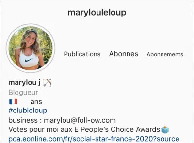 Combien a-t-elle d'abonnés sur Instagram ?