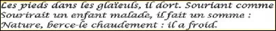 Que fait le poète au vers 11, le 3e de la strophe 3 ?