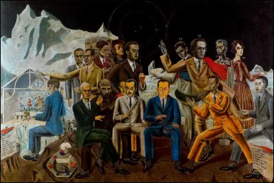 Son tableau s'intitule "Au rendez-vous des amis" :