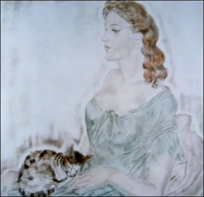 Qui a peint cette jeune fille et son chat ?